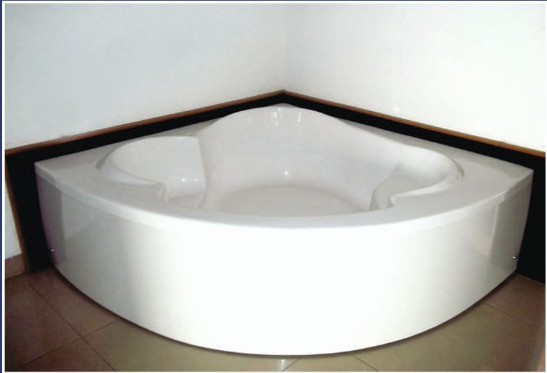 Aquafeel Wood Panel Bath Tub with Quad Head Rest - Natural Elegance