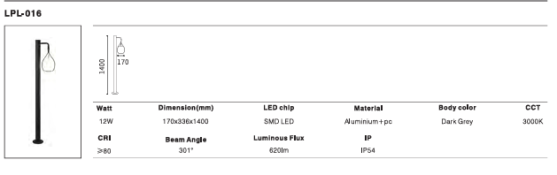 LED Outdoor Wall Light P-372