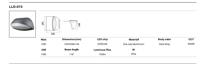 LED Outdoor Wall Light P-062