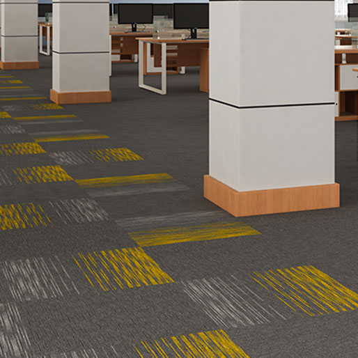 Welspun Carpet Tiles | Name : Linear Strokes | Collection : Relay | Design Code : RL 2 | Article Code : CT000080