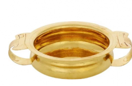 Kanpra Decorative Brass Urli Bowl for flowers Brass Handicraft Home Décor Brass Decorative Platter Decorative Showpiece – 5 cm (Brass, Gold)